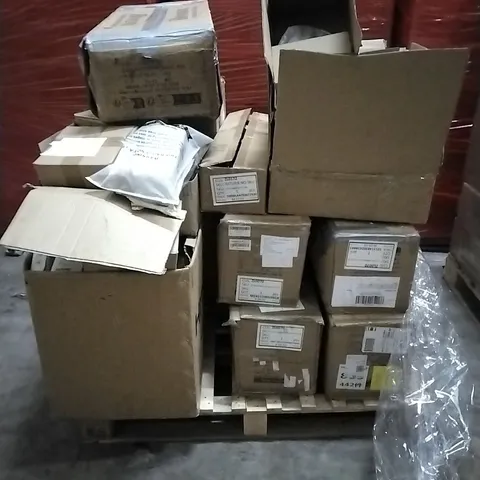 PALLET OF ASSORTED ITEMS TO INCLUDE MEDICAL LIGHT,MODEL OF FEMALE PELVIS,CORDLESS TYRE INFLATOR,CHRISTMAS TREES AND OTHER ASSORTED ITEMS....