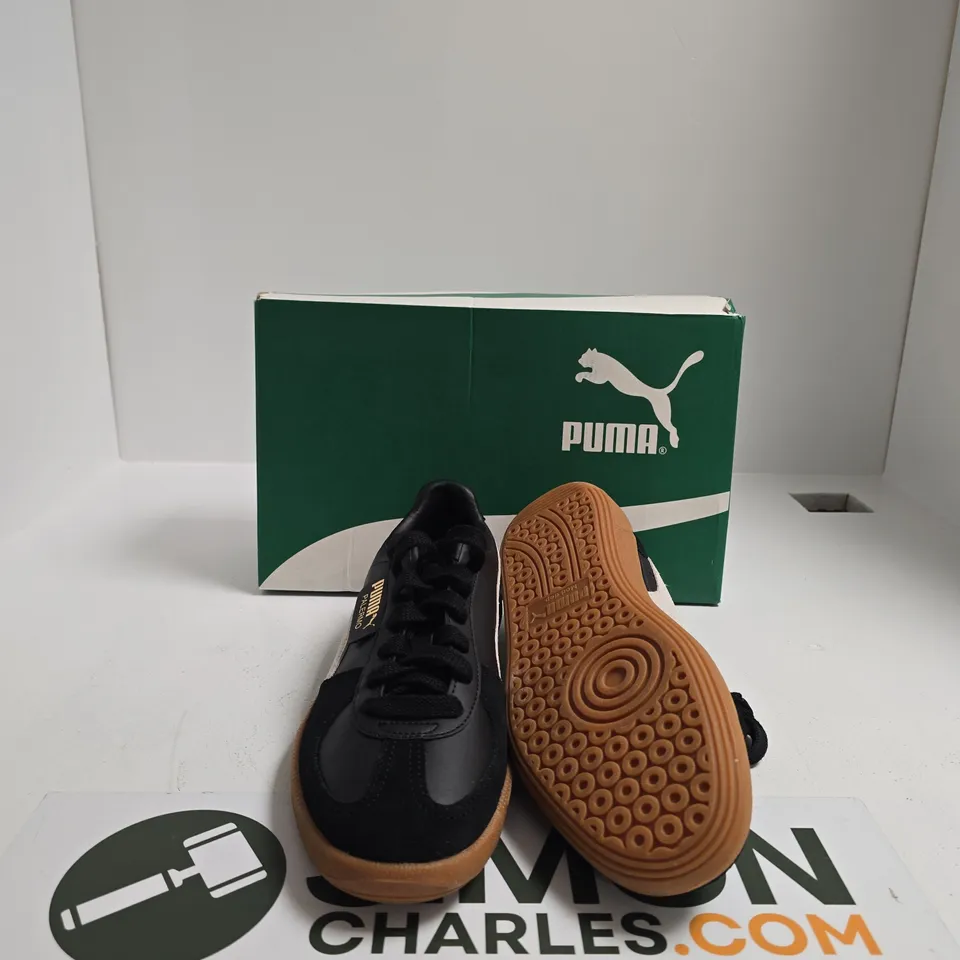 PUMA PALERMO SNEAKERS – BLACK/GREY WITH GUM SOLE