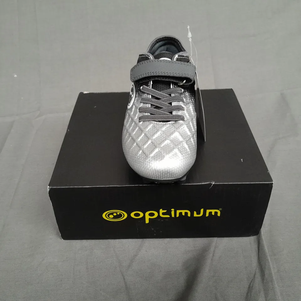 BOXED PAIR OF OPTIMUM IGNISIO BOOT-VELCRO MOULDED BLACK/SILVER SIZE UK 11