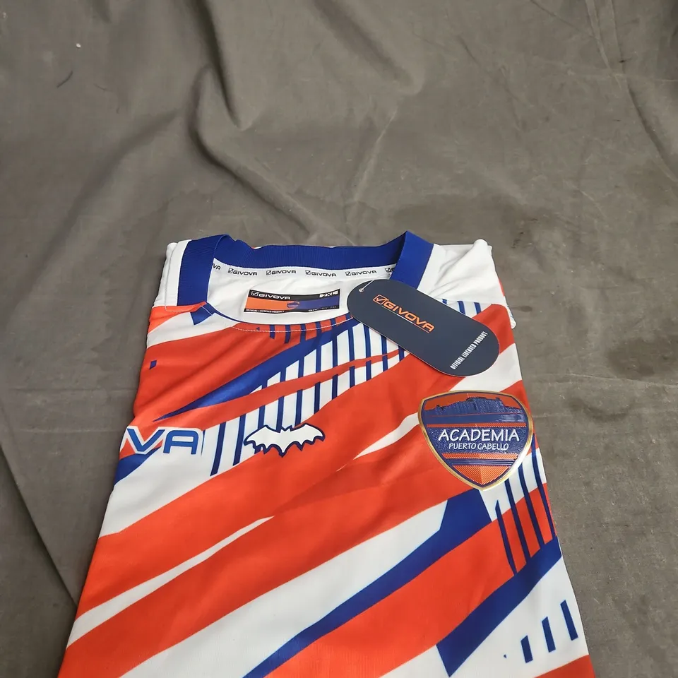 UK 44-46 (2XL) GIVOVA FOOTBALL KIT – ACADEMIA PUERTO CABELLO, WHITE/BLUE/RED