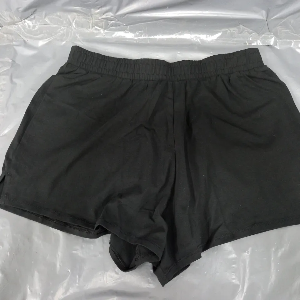 GYMSHARK COTTON SHORTIN BLACK - SMALL