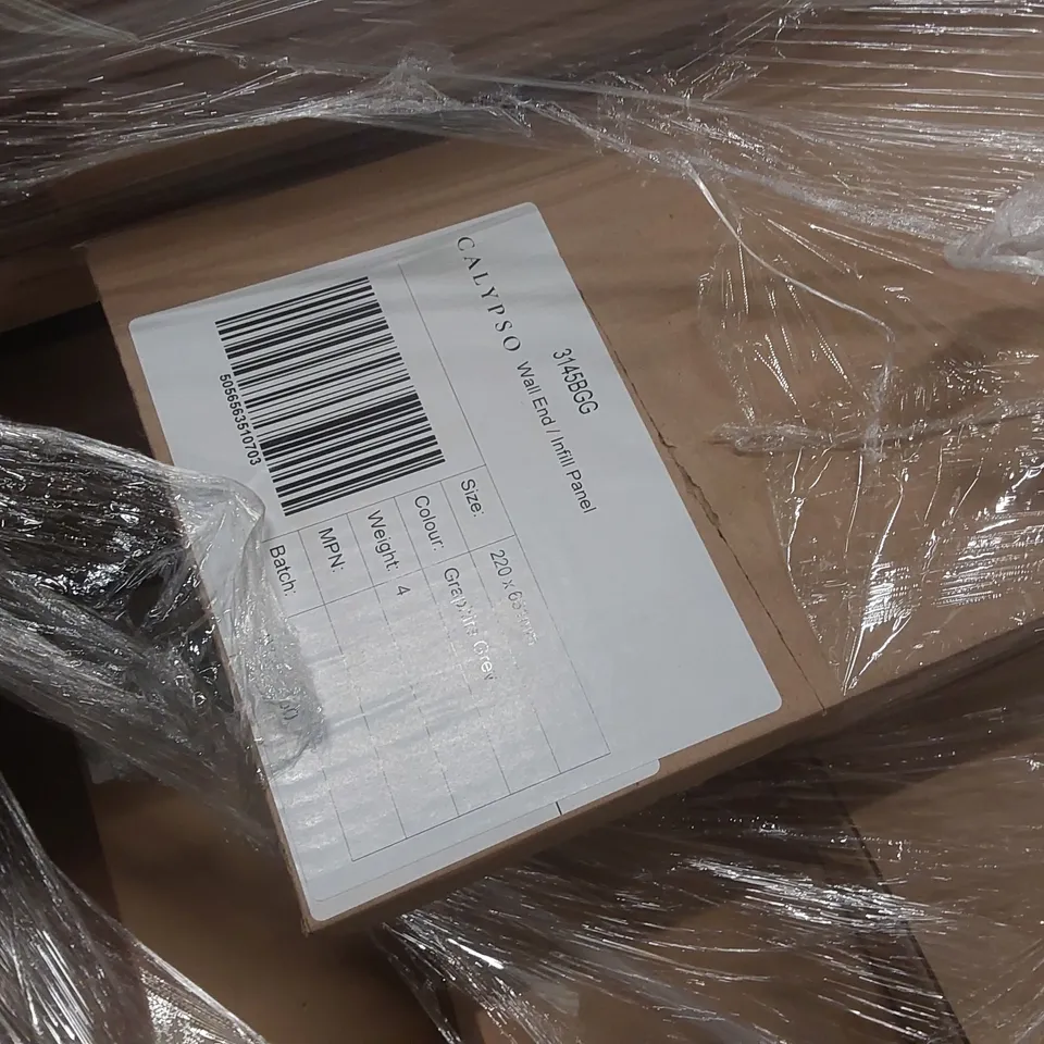 PALLET CONTAINING A LARGE QUANTITY OF ASSORTED BATHROOM FURNITURE PANELS INCLUDING: BASIN DOORS, WALL END/INFILL PANEL, DEEP BASE INFIL-END PANEL ECT