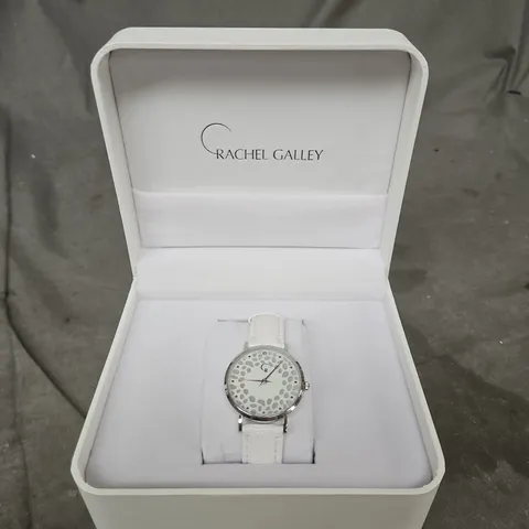 RACHEL GALLEY WRISTWATCH – WHITE STRAP, DOTTED DIAL