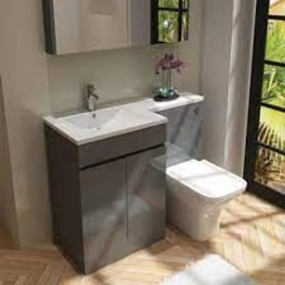  BOXED FLORENCE 60CM ANTHRACITE GREY VANITY UNIT