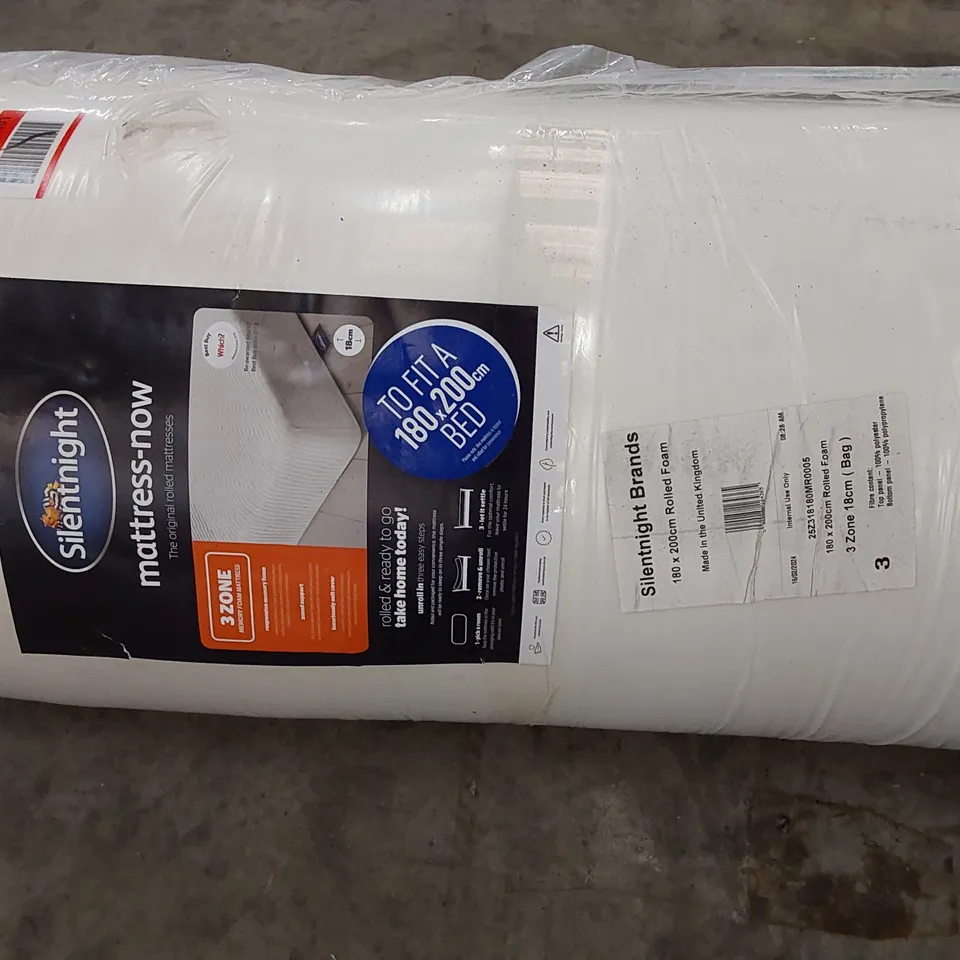 QUALITY BAGGED AND ROLLED SILENTNIGHT 6FT 3-ZONE MEMORY FOAM SUPERKING MATTRESS 