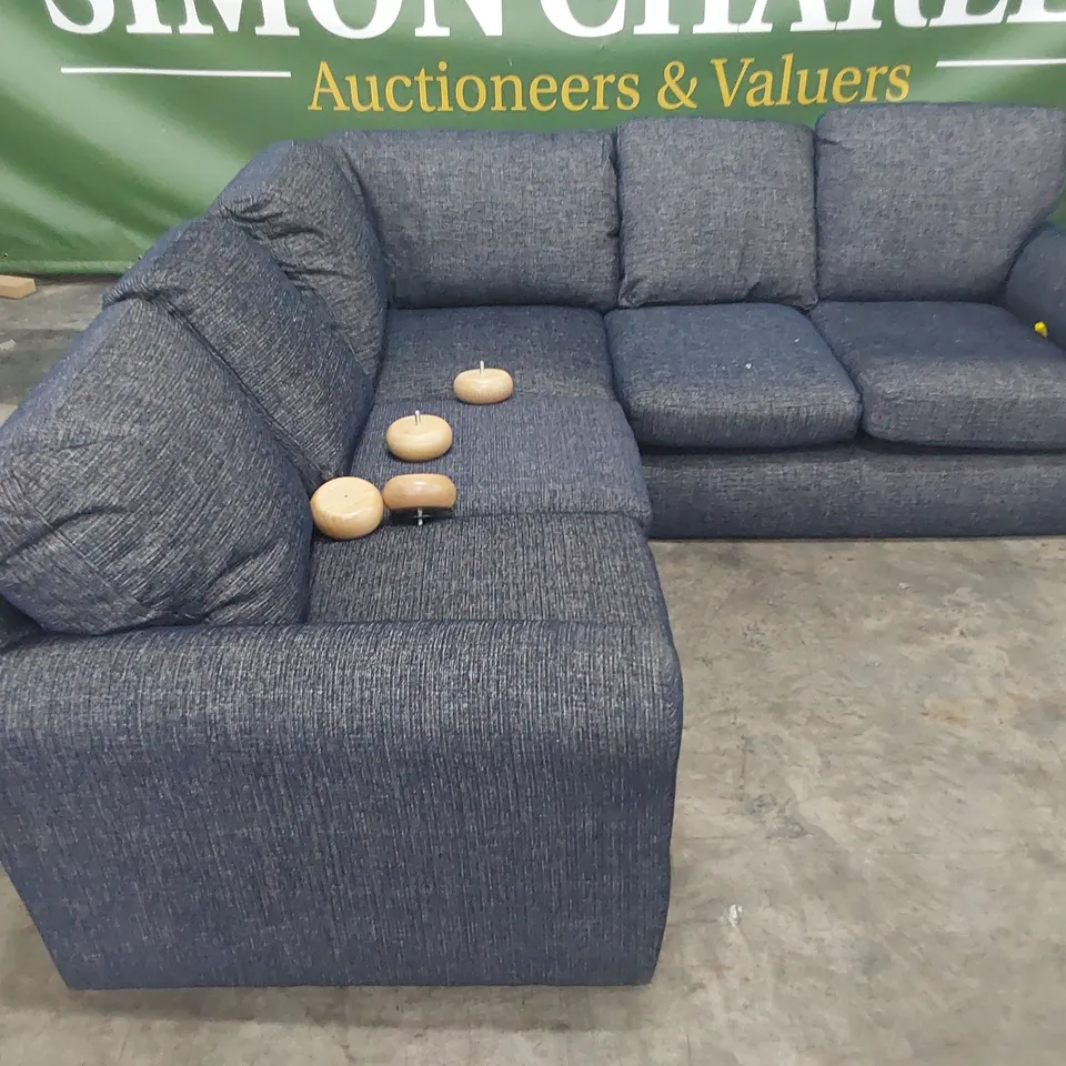 DESIGNER CORNER GROUP BLUE/SILVER FABRIC 