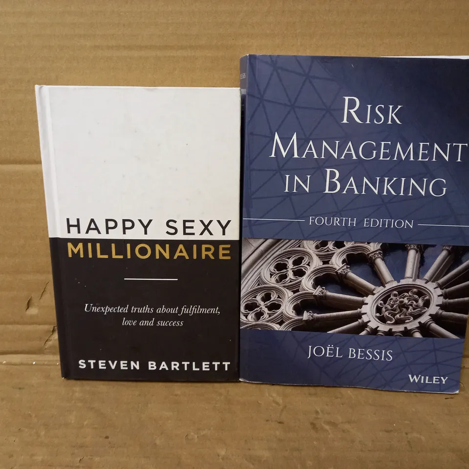 LOT OF 2 BOOKS - "RISK MANAGEMENT IN BANKING" BY J. BESSIS AND "HAPPY SEXY MILLIONAIRE" BY S. BARTLETT