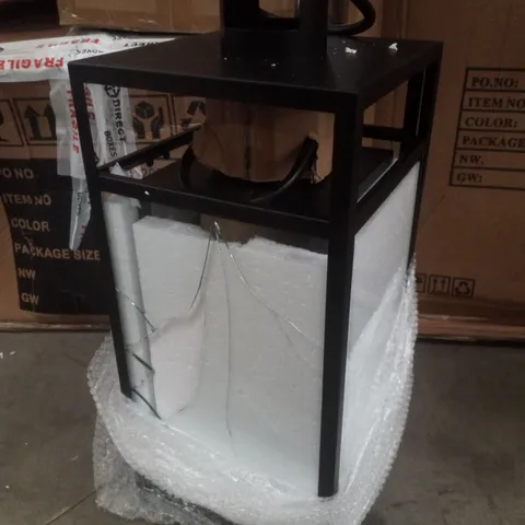 BOXED SET OF 3 OUTDOOR GARDEN LANTERNS - BLACK