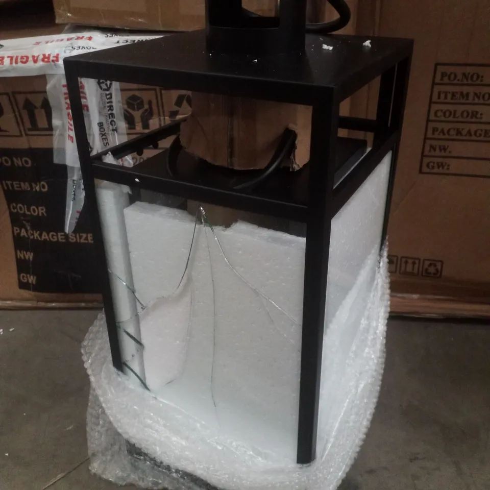 BOXED SET OF 3 OUTDOOR GARDEN LANTERNS - BLACK