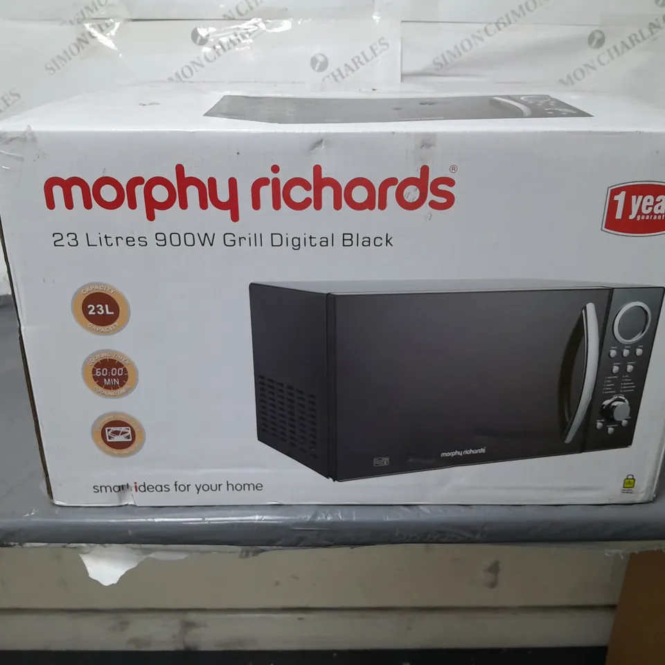 BOXED MORPHY RICHARDS 900W DIGITAL GRILL BLACK 23 LITRES - COLLECTION ONLY