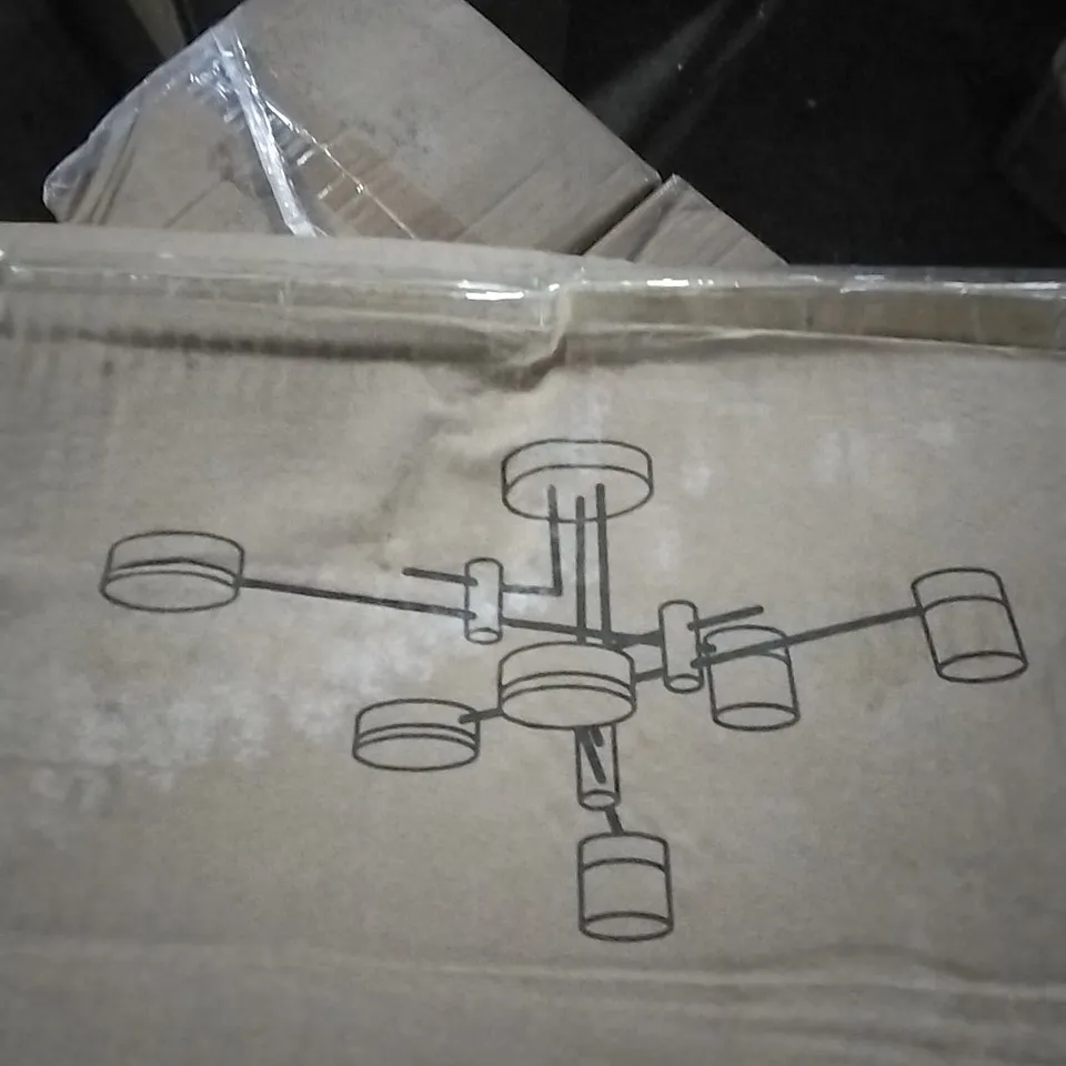 BOXED LIGHTS IN CRYSTAL CHANDELIER