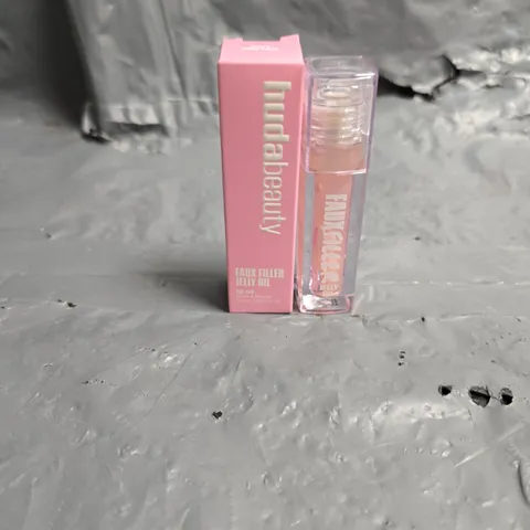BOXED HUDA BEAUTY FAUX FILLER JELLY LIP OIL IN JUICY PINK LADY 3.9ML