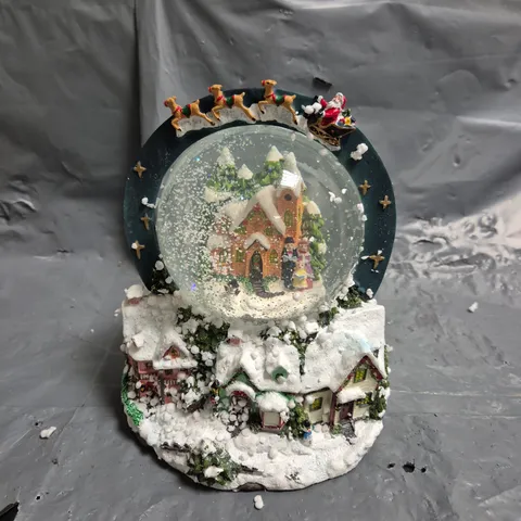 SCENE MUSICAL ANIMATED SNOW GLOBE CHRISTMAS DECORATION-20CM, YELLOW|BEIGE|WHITE