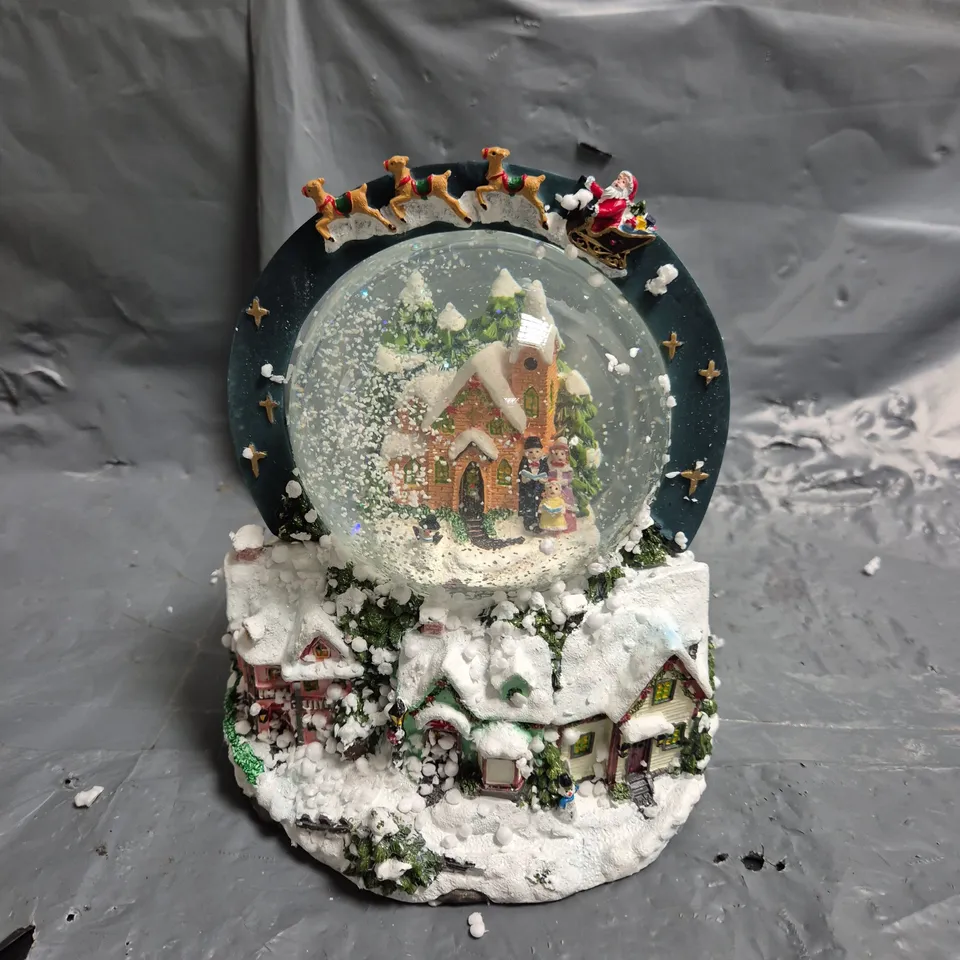 SCENE MUSICAL ANIMATED SNOW GLOBE CHRISTMAS DECORATION-20CM, YELLOW|BEIGE|WHITE