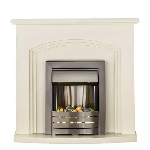 BOXED ADAMS FIRES & FIREPLACES TRURO IVORY ELECTRIC FIRE // INSET ONLY, SURROUND NOT PRESENT