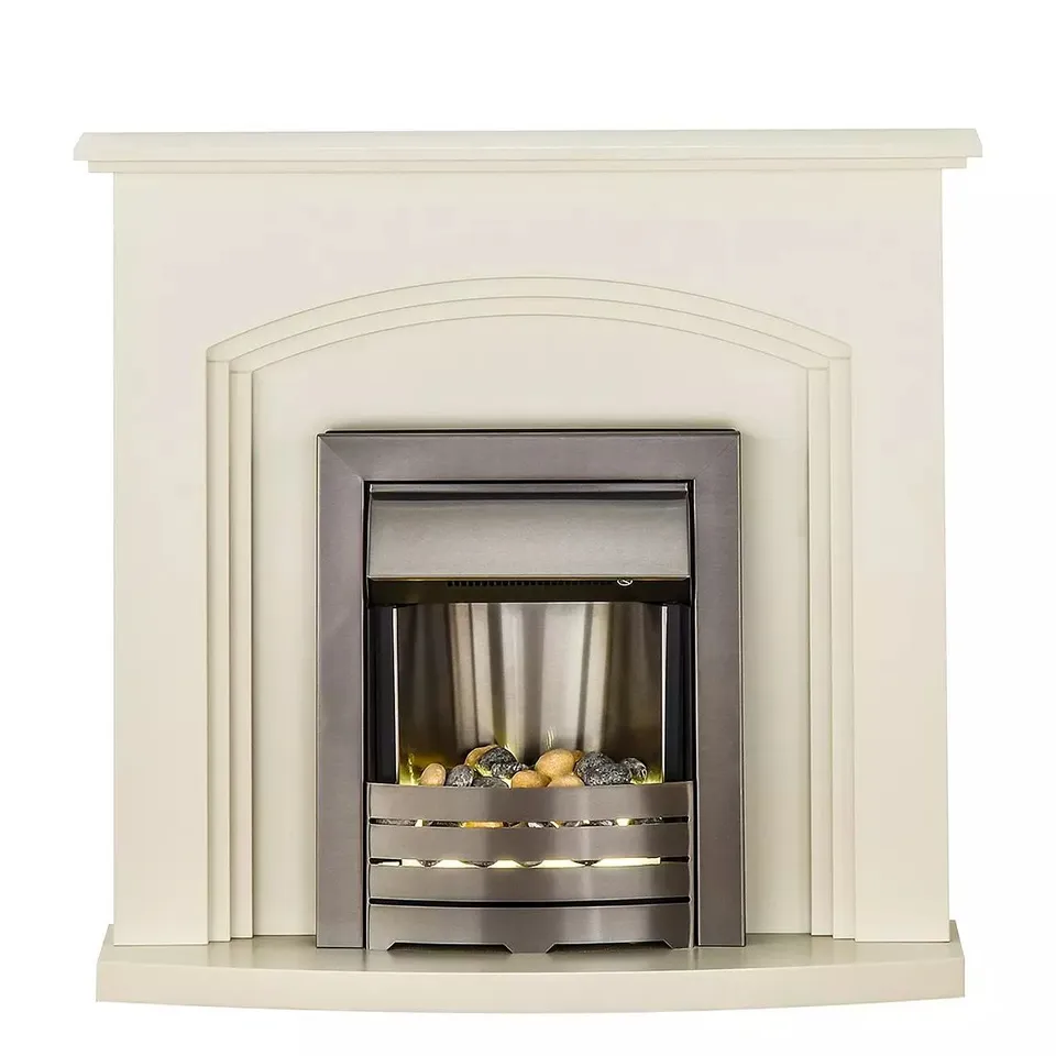 BOXED ADAMS FIRES & FIREPLACES TRURO IVORY ELECTRIC FIRE // INSET ONLY, SURROUND NOT PRESENT