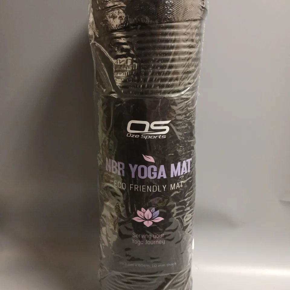OZE SPORTS YOGA MAT IN BLACK 183CMX61CMX10MM THICK 