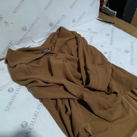 K&C BUTTONED FRONT BLOUSE DEEP CAMEL SIZE XL