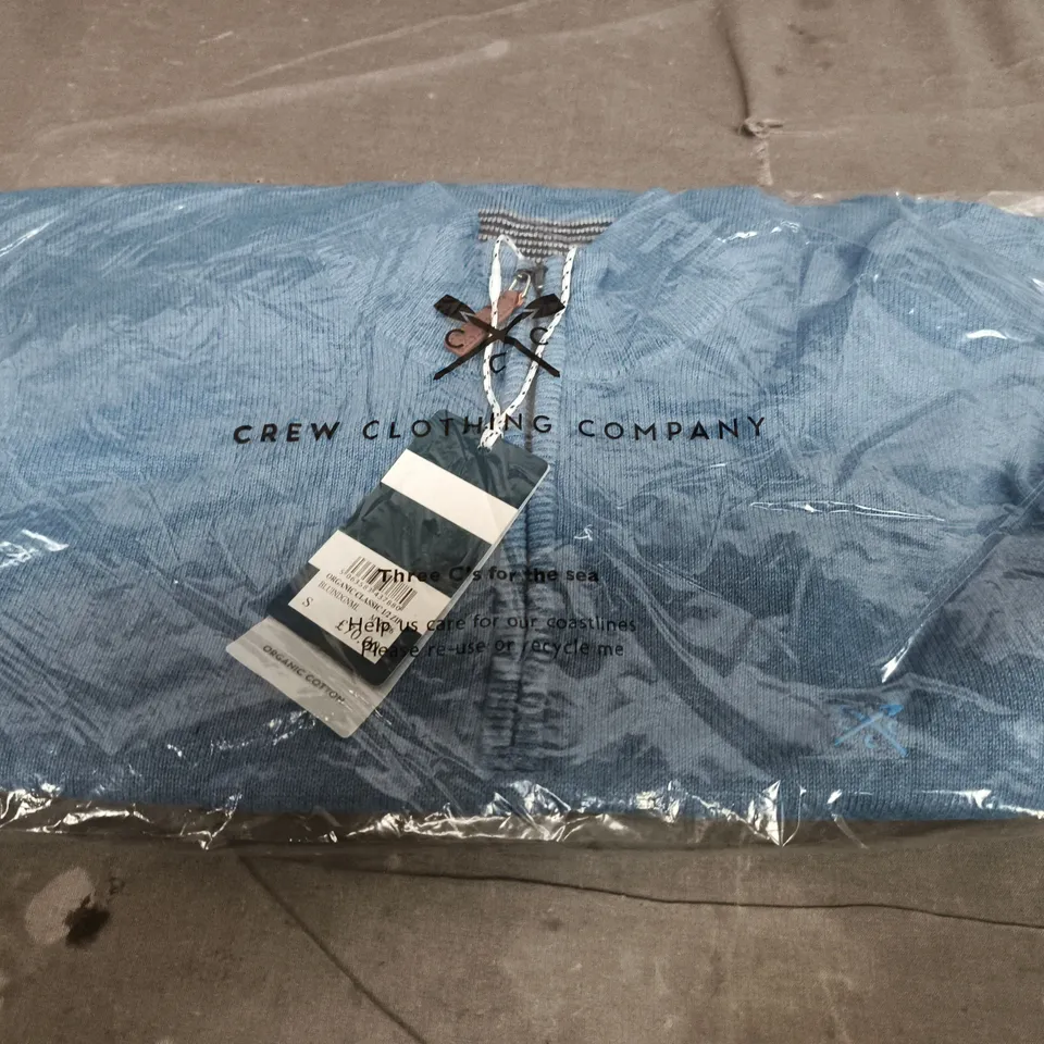 CREW CLOTHING COMPANY ORGANIC CLASSIC 1/2 ZIP – BLUE, SIZE S