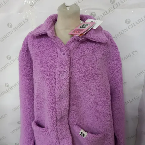 LUCY AND YAK TEDDY FLEECE BUTTON COAT SIZE M