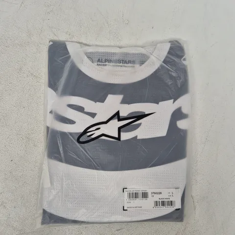 BAGGED ALPINESTARS RACER AIR RIWAY JERSEY IN BLACK/WHITE SIZE LARGE