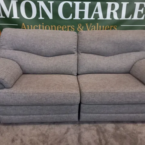 DESIGNER G PLAN STRATFORD REED PEWTER ELECTRIC RECLINING THREE SEATER SOFA