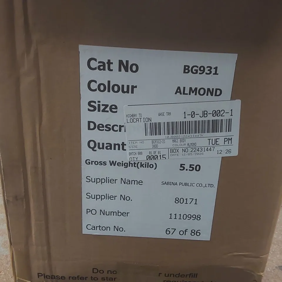 BOX CONTAINING APPROXIMATELY 15x BRAND NEW MAGISCULPT ALMOND BODYSUITS - SIZE 38DD