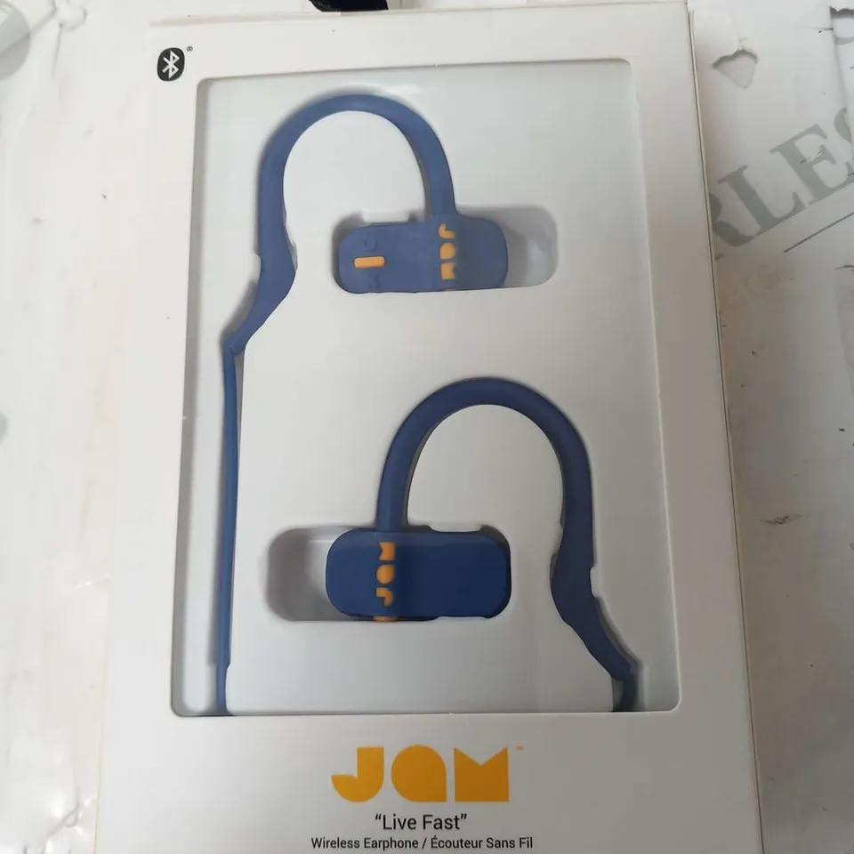 FOUR PAIRS OF BRAND NEW BOXED JAM 'LIVE FAST' SWEAT AND RAIN RESISTANT WORKOUT WIRELESS EARBUDS