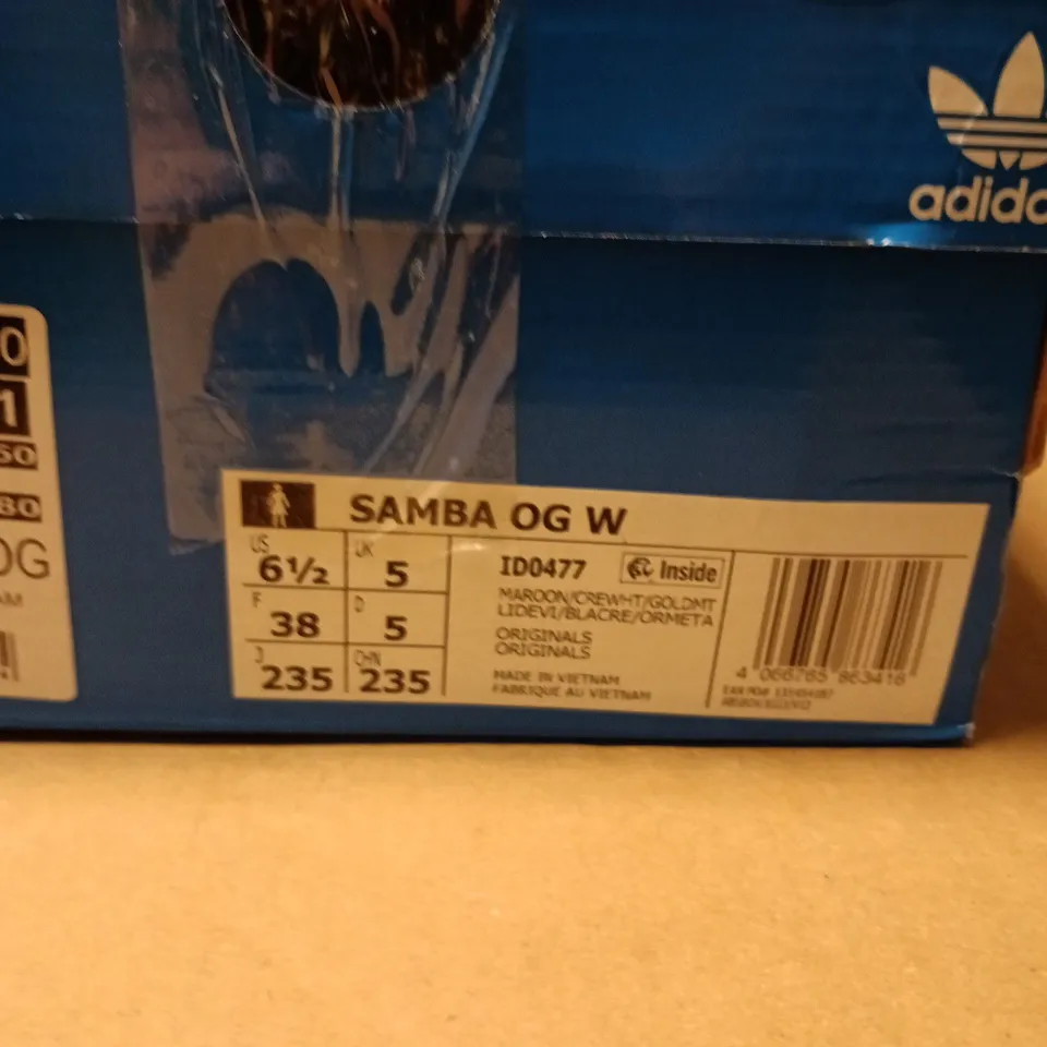 ADIDAS SAMBA OG W WOMEN'S TRAINERS – BURGUNDY/WHITE SIZE 5