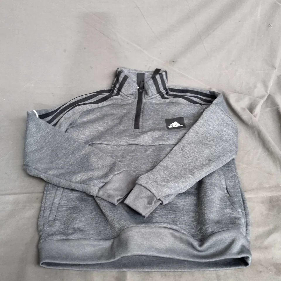 ADIDAS GREY 1/4 ZIP JUMPER – UK 9-10 (KIDS)