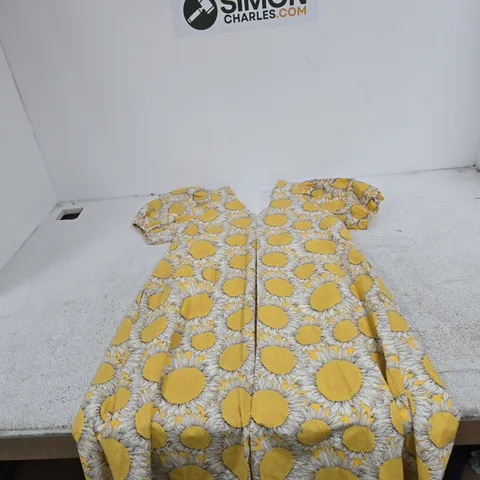 HELEN BERMAN LONDON DRESS – YELLOW SUNFLOWER PRINT, UK 10, MADE IN ENGLAND