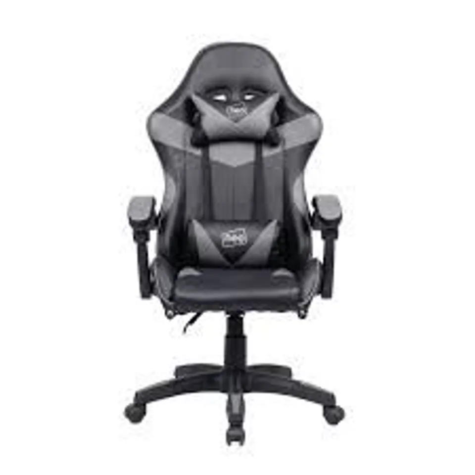 BOXED NEO FAUX LEATHER GAMING CHAIR - BLACK/GREY (1 BOX)