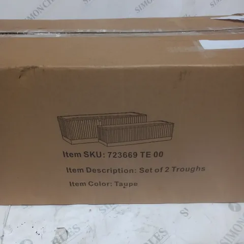 SET OF 2 TROUGHS TAUPE