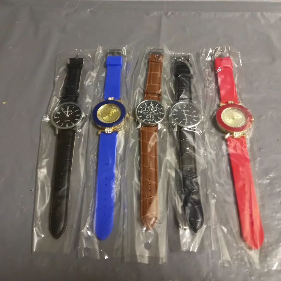 5 ASSORTED WATCHES TO INCLUDE DOG, MODIYA, AND GENEIA