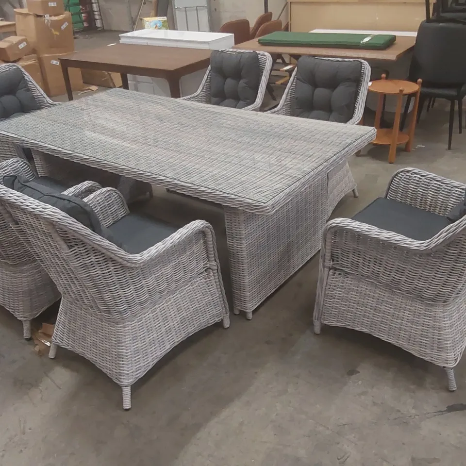 CHERELLE 6 SEATER GARDEN DINING SET WITH CUSHIONS
