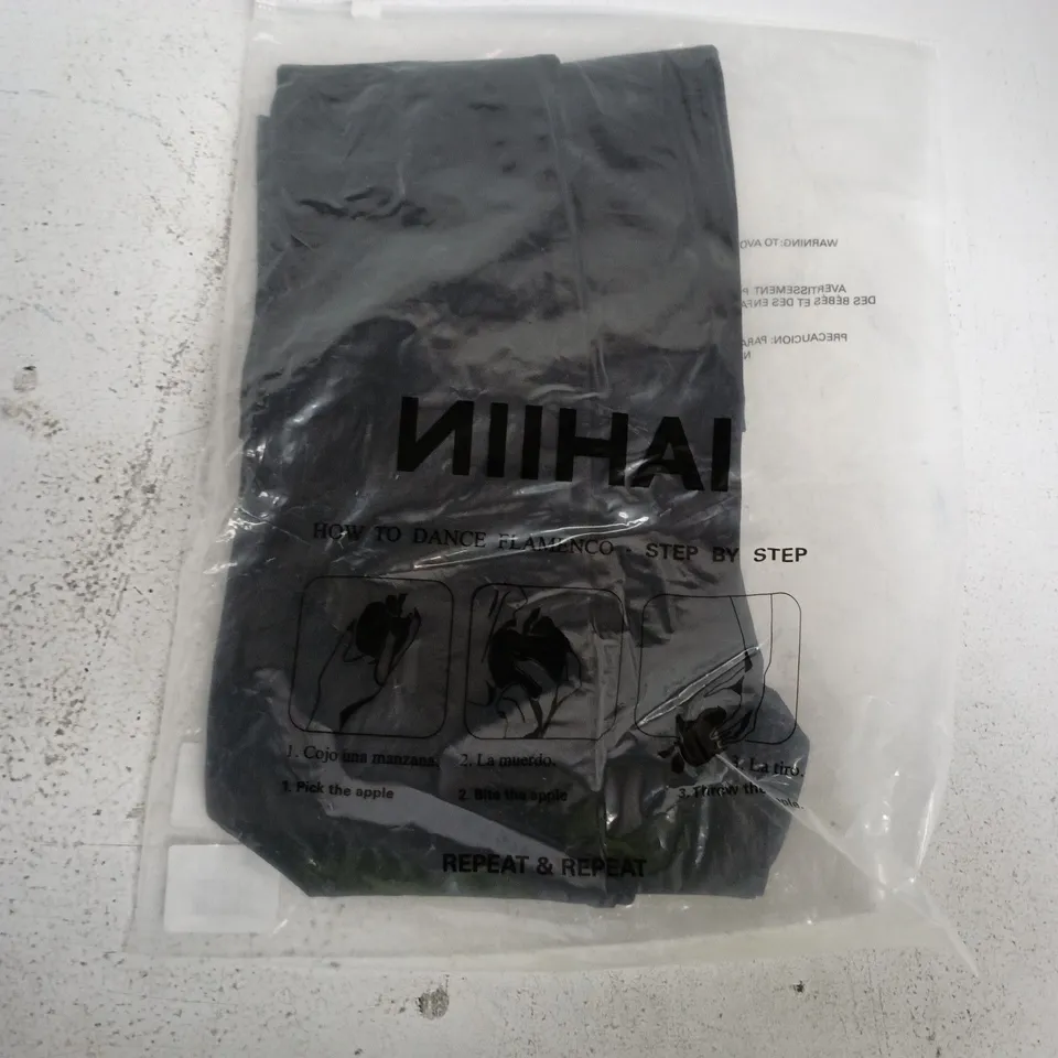 NII HAI - FOLD OVER LEGGINGS IN BLACK – SIZE S