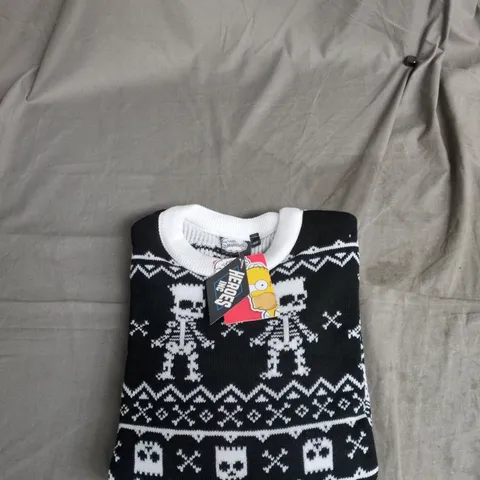THE SIMPSONS KNIT JUMPER – SKELETON PATTERN – UK SIZE S