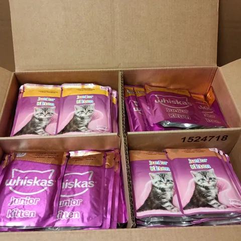 WHISKAS JUNIOR KITTEN CAT FOOD POUCHES – APPROX. 84 POUCHES