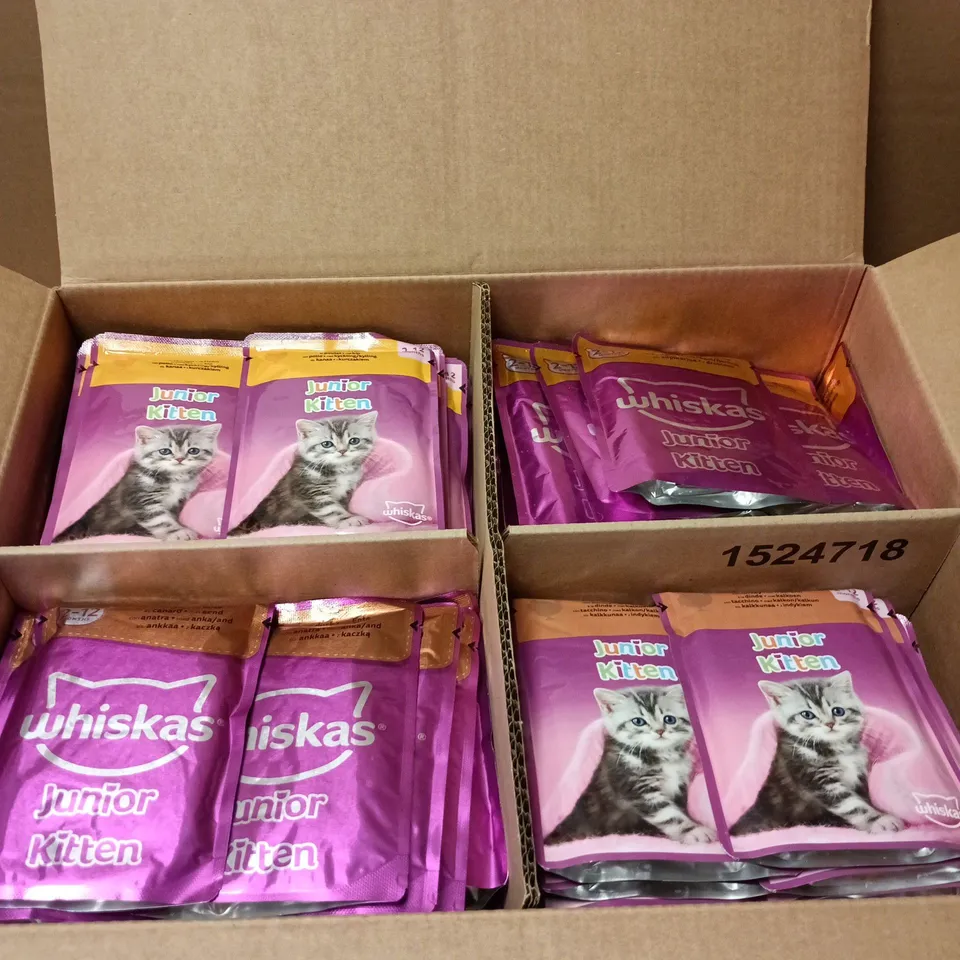 WHISKAS JUNIOR KITTEN CAT FOOD POUCHES – APPROX. 84 POUCHES