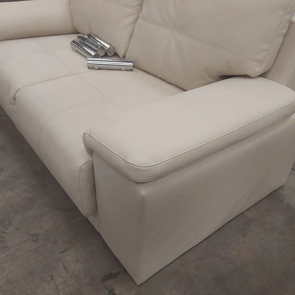 QUALITY DESIGNER FAUX LEATHER UPHOLSTERED 2-SEATER SOFA