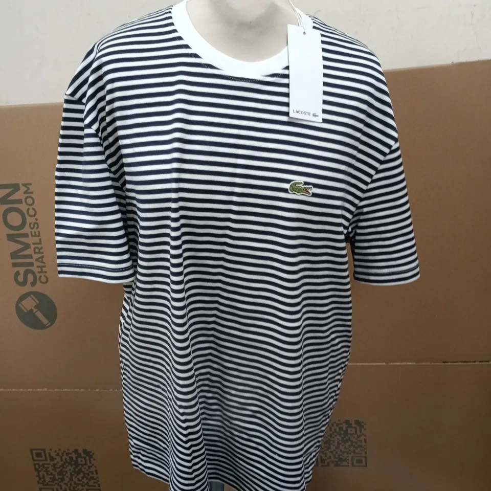 LACOSTE STRIPED T-SHIRT – CLASSIC FIT, MEN'S UK XL