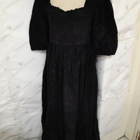 NOBODY'S CHILD ELSA MIDI DRESS IN DENIM/TWILL BLACK SIZE 12