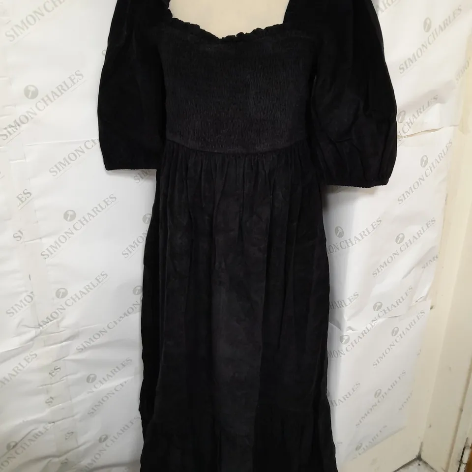NOBODY'S CHILD ELSA MIDI DRESS IN DENIM/TWILL BLACK SIZE 12
