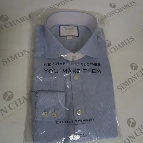 BAGGED CHARLES TYRWHITT HERRINGBONE SHIRT SIZE 16/33"