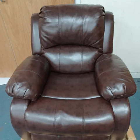 LEATHER ELECTRIC RECLINER DARK BROWN - COLLECTION ONLY