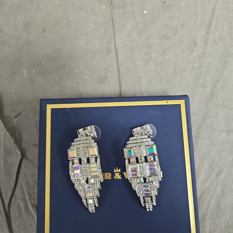 BUTLER & WILSON CRYSTAL CLUSTER EARRINGS – BOXED