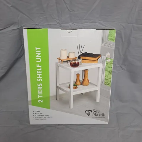 SEV PLASTIK 2-TIER SHELF UNIT – WHITE - BOXED 