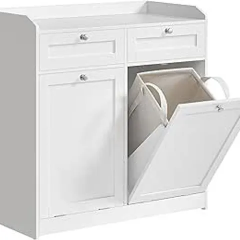 BOXED VASAGLE BATHROOM CABINET WITH LAUNDRY BASKETS