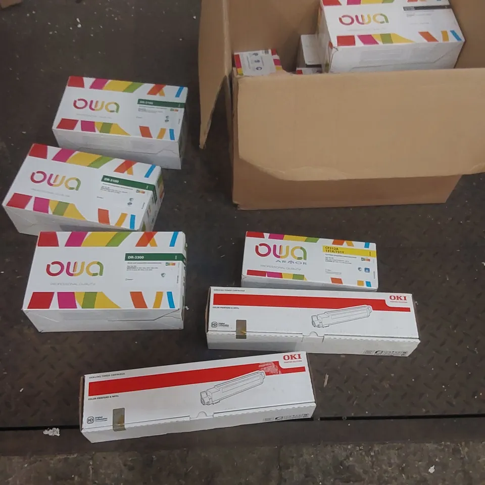 BOX CONTAINING A LARGE QUANTITY OF ASSORTED PRINTER CARTRIDGES 