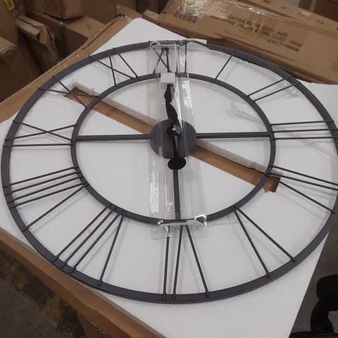 BOXED DAEMON SILENT BLACK GREY WALL CLOCK (1 BOX)